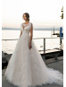 Beaded Ivory Lace Tulle Tassel Wedding Dress